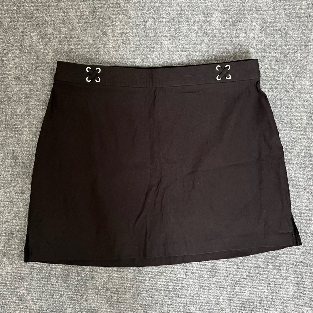 Rafaella Comfort Black Skort Grommet Detail Built-in Shorts Plus Size XXL